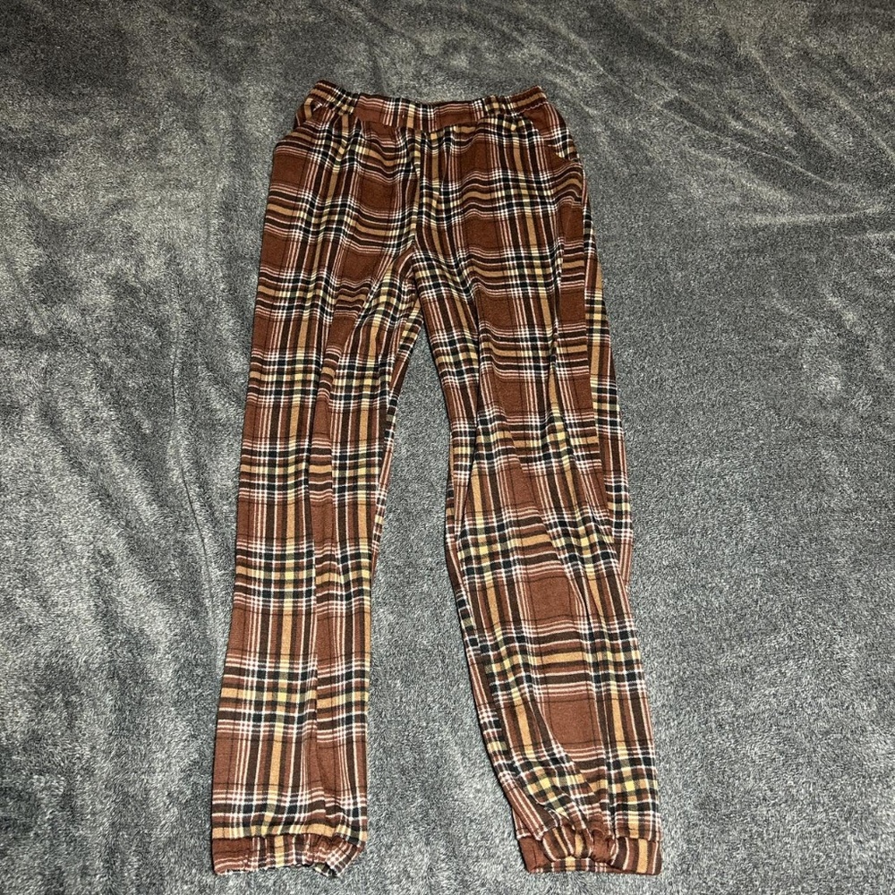 Brown plaid Jolie & Joy joggers